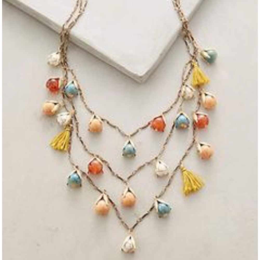 Anthropologie Layered Bauble Lantern Necklace